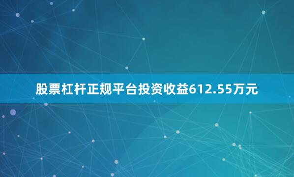 股票杠杆正规平台投资收益612.55万元